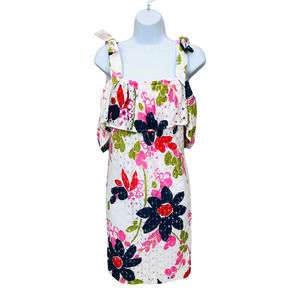 Trina Turk Multi color Floral Cold Shoulder XL